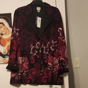 Chico's Black and Purple Blazer